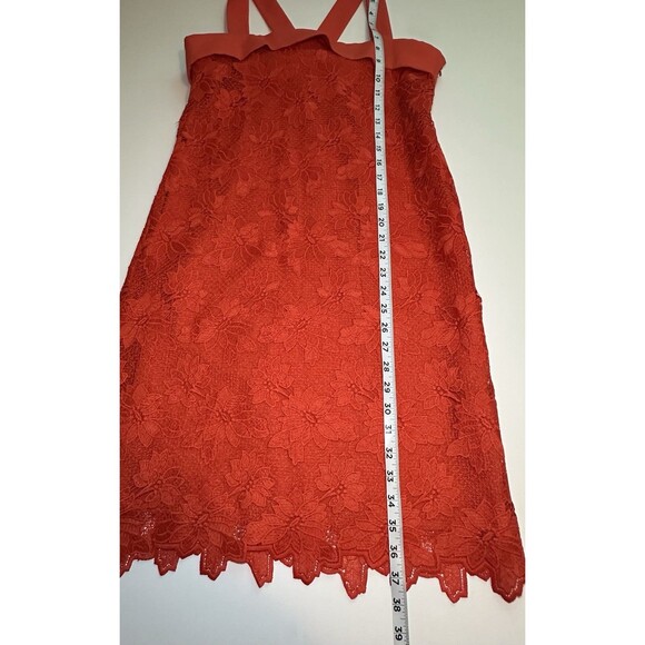 Banana Republic Lace Shift Dress‎ Giant Bow Back Orange Red Women's SIZE 6 - Picture 12 of 15